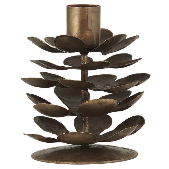 Metal Pine Cone Taper Candle Holder