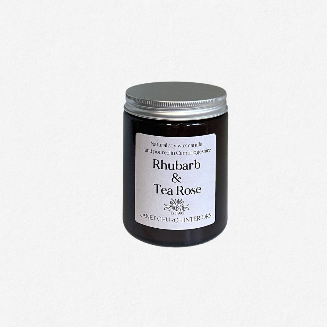 Rhubarb & Tea Rose 180g Jar Candle