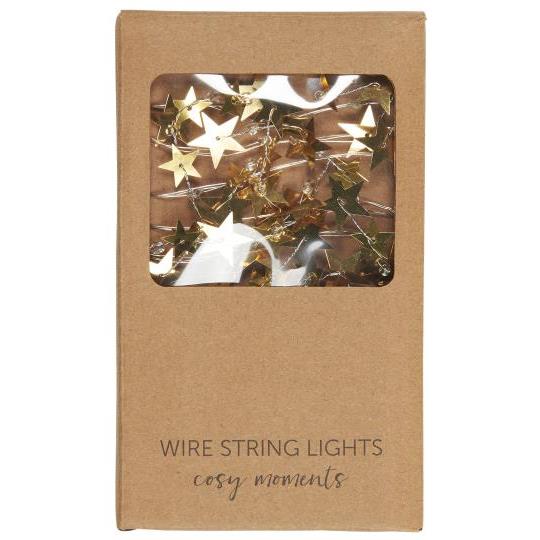 Wire String Lights with Gold Stars