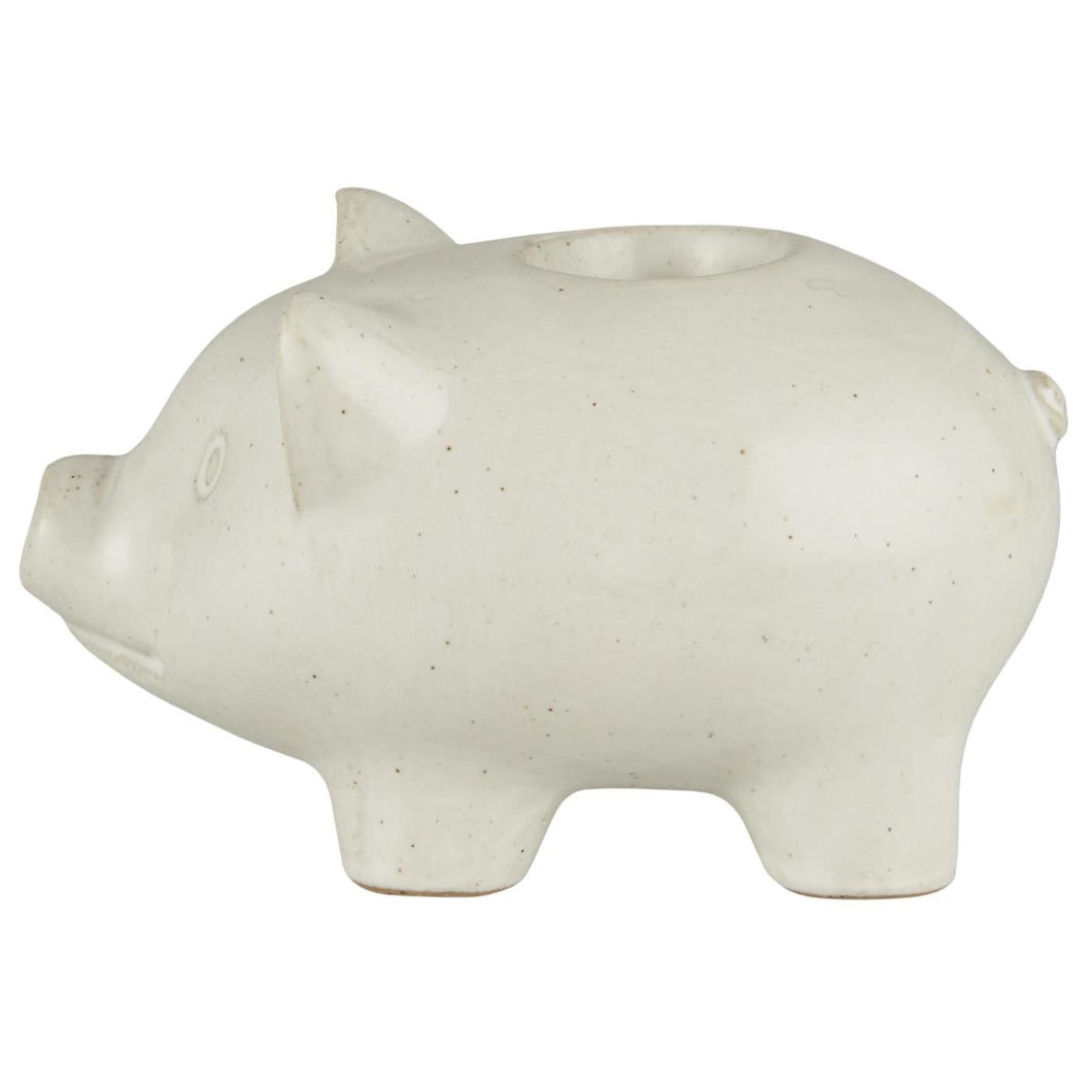 Ceramic Pig Candle Holder