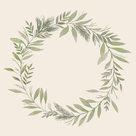 Pack of 20 Wreath Paper Napkins