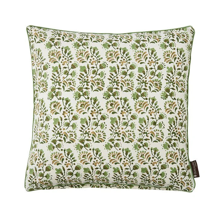 Sage Green Block Printed Cushion