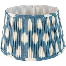 Load image into Gallery viewer, Blue Ikat Pleated Lampshade
