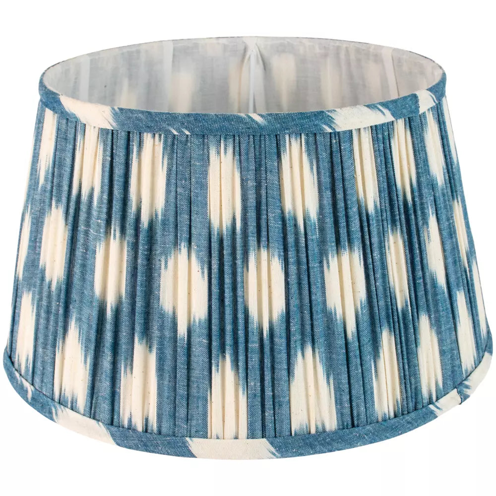 Blue Ikat Pleated Lampshade