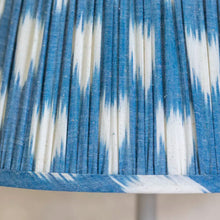 Load image into Gallery viewer, Blue Ikat Pleated Lampshade
