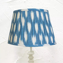 Load image into Gallery viewer, Blue Ikat Pleated Lampshade
