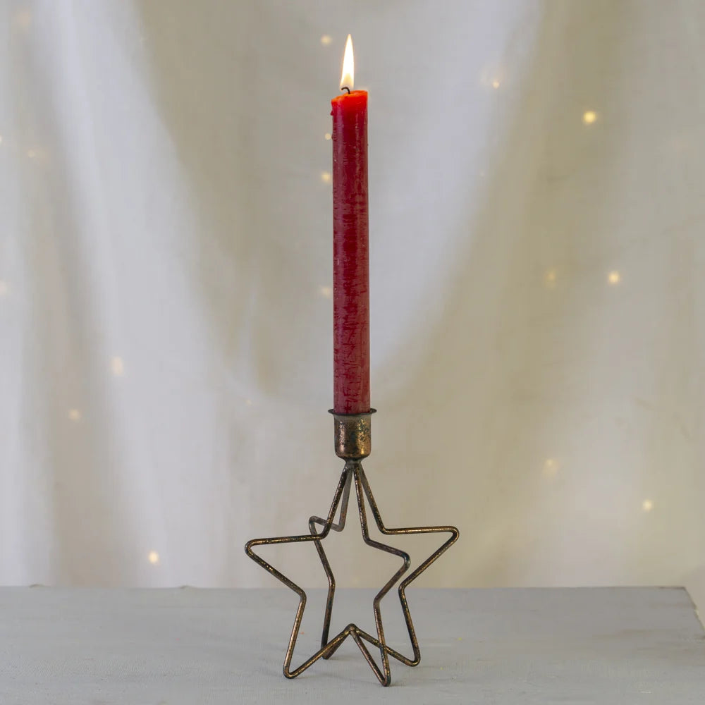 Solo Metal Star Candle Holder