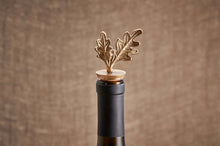 Load image into Gallery viewer, Oak Leaf Brass Bottle Stopper
