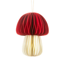 Load image into Gallery viewer, Deep Red Honeycomb Paper Mushroom Decoration
