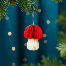 Load image into Gallery viewer, Deep Red Honeycomb Paper Mushroom Decoration
