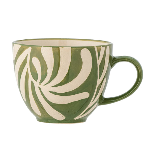 green mug
ceramic mug
patterned mug
bloomingville mug
heikki mug