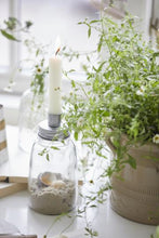 Load image into Gallery viewer, jar candle holder and white candle 
