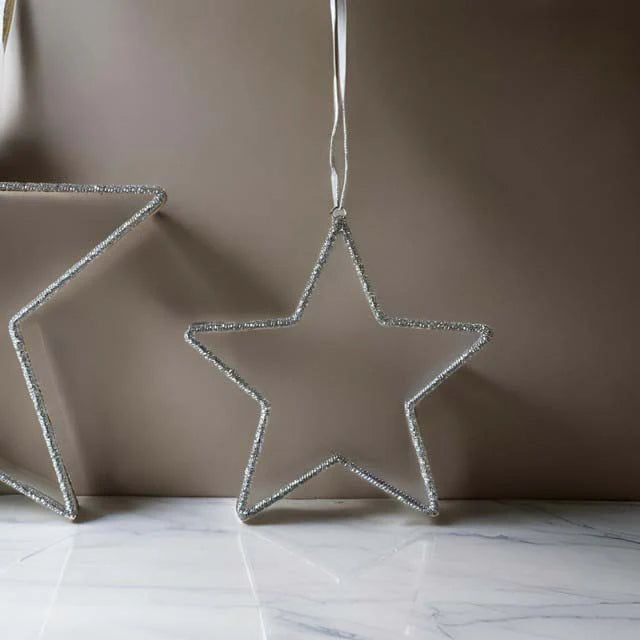 Silver Beaded Star