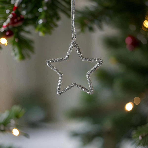 Small Silver Beaded Star