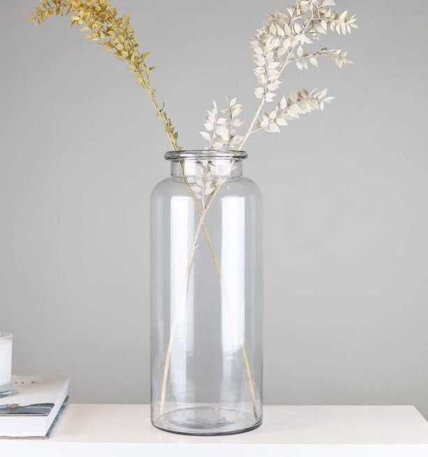 Tall Clear Glass Vase