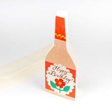 Load image into Gallery viewer, Rose Bottle Shaped Birthday Card
