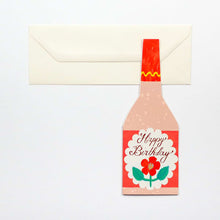 Load image into Gallery viewer, Rose Bottle Shaped Birthday Card
