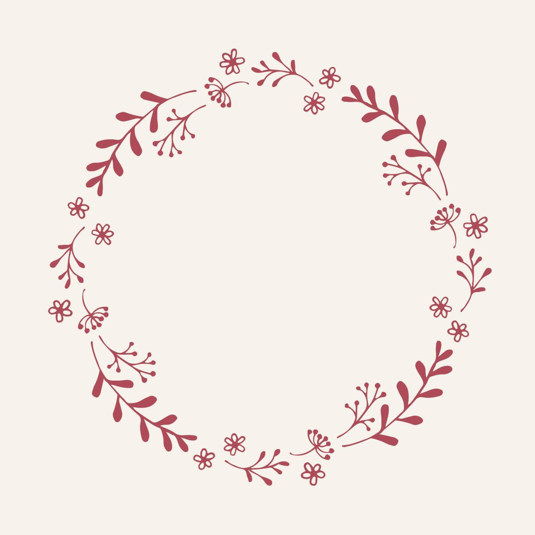 Pack of 50 Paper Red wreath Napkins