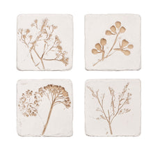 Load image into Gallery viewer, Floral Imprint Set of 4 Coasters
