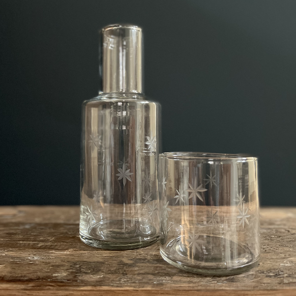 Star Etched Carafe & Glass Night Set