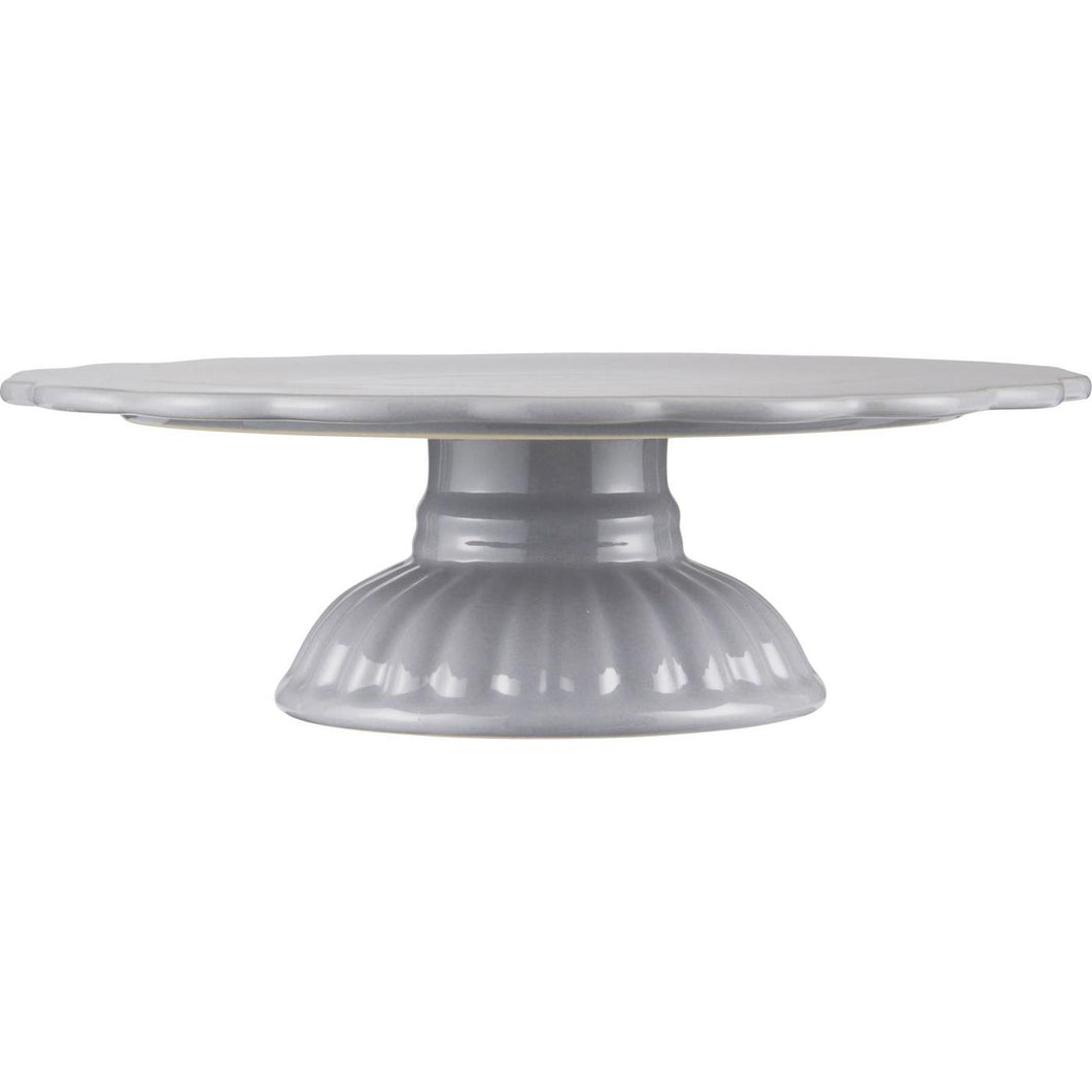 grey ceramic cake stand